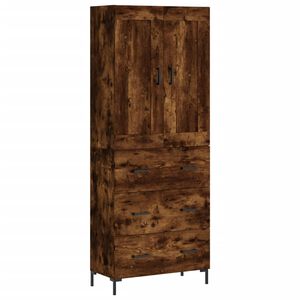vidaXL Buffet haut Ch&ecirc;ne fum&eacute; 69,5x34x180 cm Bois d'ing&eacute;nierie