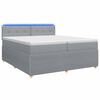 vidaXL Lit boxspring avec matelas Gris clair 200 x 200 cm Tissu