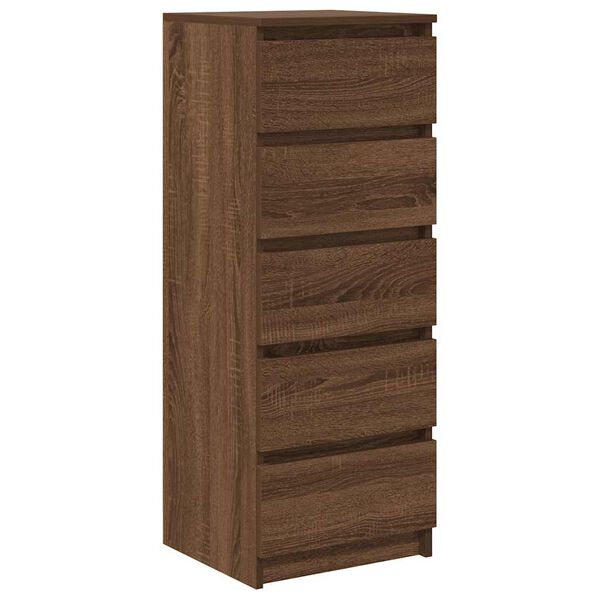 vidaXL Buffet avec tiroirs chêne marron 37,5x35x99cm bois d'ingénierie