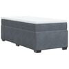 vidaXL Sommier &agrave; lattes de lit et matelas Gris fonc&eacute; 90x200 cm Velours