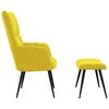 vidaXL Fauteuil relax avec tabouret en velours jaune moutarde