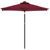 vidaXL Parasol de jardin avec LED m&acirc;t en acier bordeaux 225x225x212 cm