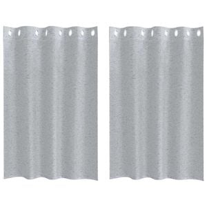 vidaXL Rideau en Voile 2 pcs Gris fonc&eacute; 140 x 140 cm Polyester