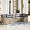 vidaXL Ensemble de canap&eacute; de jardin 7 pcs beige et gris clair