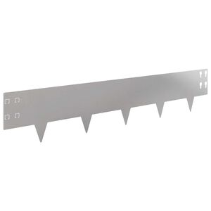 vidaXL Bordure de Pelouse 10 pc 100 x 20 cm Acier Argent&eacute;