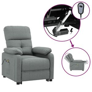 vidaXL Fauteuil &eacute;lectrique de massage Gris fonc&eacute; Tissu