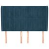 vidaXL T&ecirc;te de lit avec oreilles Bleu fonc&eacute; 147x23x118/128 cm Velours