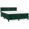 vidaXL Sommier &agrave; lattes de lit et matelas Vert fonc&eacute; 140x190cm Velours