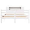 vidaXL Lit biblioth&egrave;que sans matelas blanc 135x190 cm bois pin massif