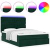vidaXL Cadre de lit ottoman avec matelas vert fonc&eacute; 140x200 cm velours