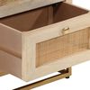 vidaXL Table de chevet 40x30x50 cm bois massif manguier et fer