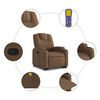 vidaXL Fauteuil de massage inclinable Marron Tissu