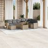 vidaXL Salon de jardin avec coussins 9 pcs beige r&eacute;sine tress&eacute;e