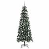vidaXL Sapin de No&euml;l artificiel Vert 210 cm PVC, plastique et acier