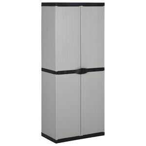 vidaXL Armoire de rangement de jardin 3 &eacute;tag&egrave;res Gris/noir 68x40x168cm