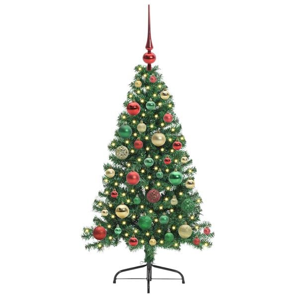 vidaXL Sapin de Noël artificiel pré-éclairé Vert 120 cm PVC