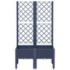 vidaXL Jardini&egrave;re avec treillis bleu gris 80x40x142 cm PP