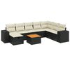 vidaXL Salon de jardin 9 pcs avec coussins noir r&eacute;sine tress&eacute;e