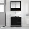 vidaXL Ensemble de mobilier de salle de bain 2 pcs Ch&ecirc;ne noir