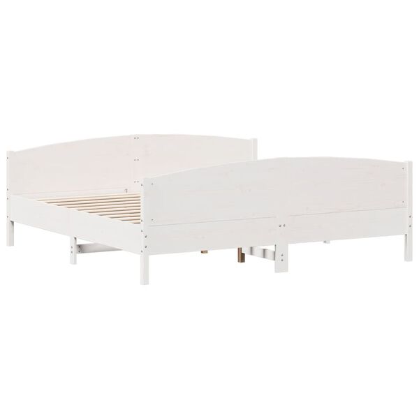 vidaXL Cadre de lit sans matelas blanc 180x200 cm bois massif de pin
