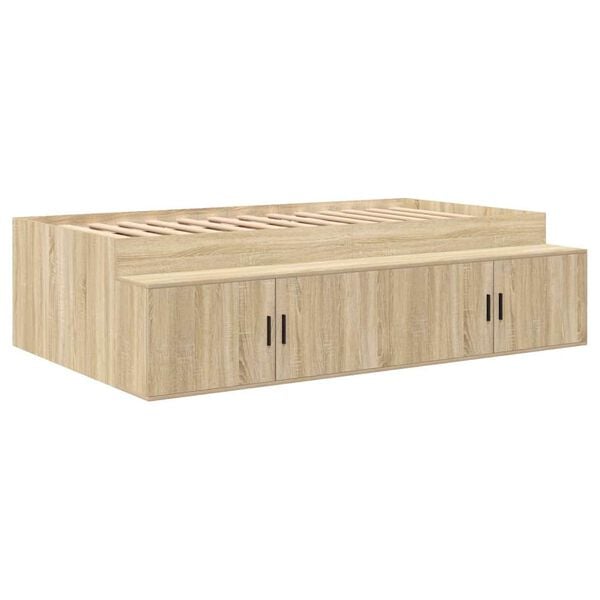 vidaXL Cadre de lit Chêne Sonoma 100 x 200 cm Bois d'ingénierie