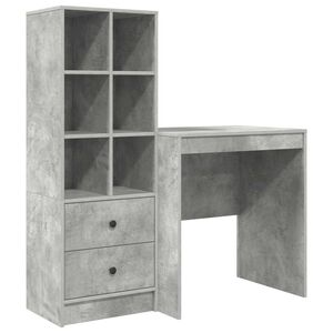 vidaXL Bureau Gris b&eacute;ton 115,5 x 50 x 127 cm 2 pc