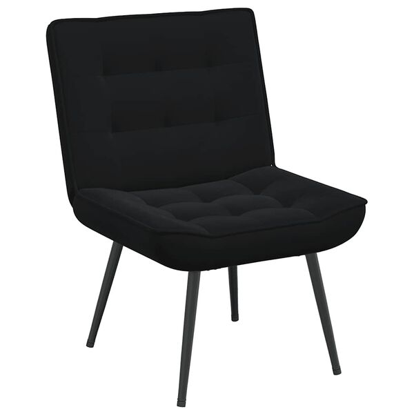 vidaXL Chaise de relaxation avec tabouret Noir Velours