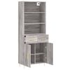 vidaXL Buffet haut Sonoma gris 69,5x34x180 cm Bois d'ing&eacute;nierie