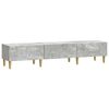 vidaXL Meuble TV 147 x 34,5 x 30 cm Gris b&eacute;ton Bois d'ing&eacute;nierie
