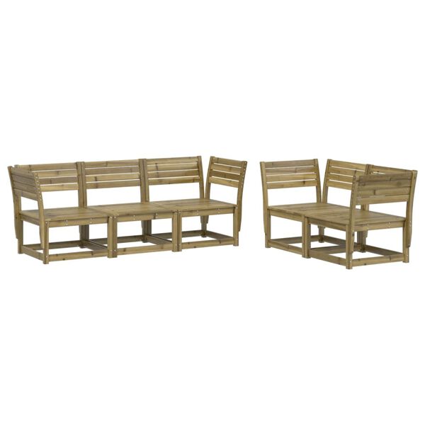 vidaXL Salon de jardin 5 pcs bois de pin impr&eacute;gn&eacute;