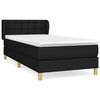 vidaXL Sommier &agrave; lattes de lit avec matelas Noir 90x190 cm Tissu