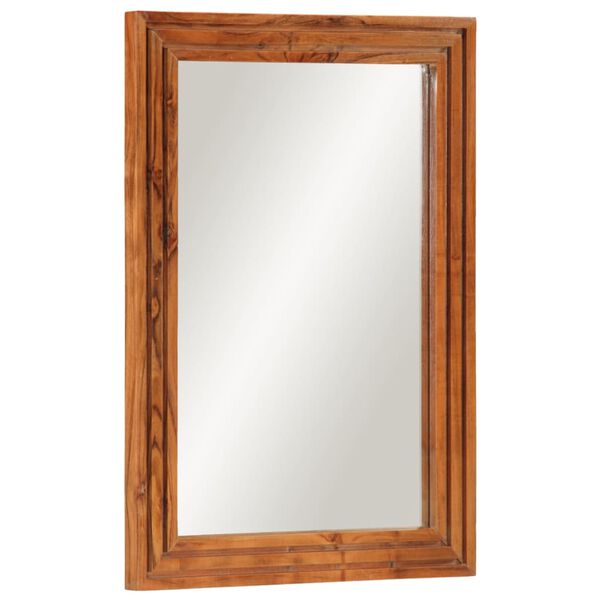 vidaXL Miroir salle de bain 50x70 cm bois massif d'acacia et verre