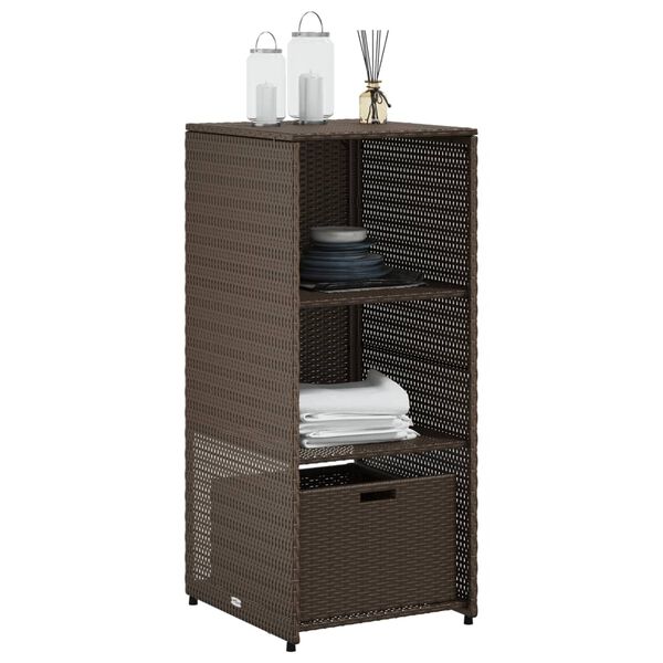 vidaXL Armoire de rangement jardin marron 50x55x115 cm r&eacute;sine tress&eacute;e