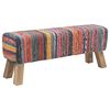 vidaXL banc 110 x 30 x 45 cm Cuir v&eacute;ritable Multicolore