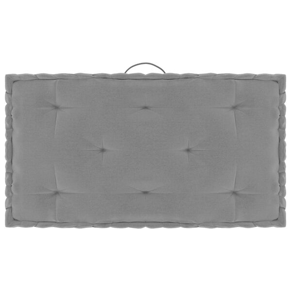 vidaXL Coussin de plancher de palette Gris 73x40x7 cm Coton