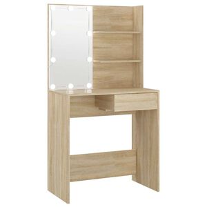 vidaXL Coiffeuse avec LED ch&ecirc;ne sonoma 74,5x40x141cm bois d'ing&eacute;nierie