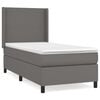 vidaXL Sommier &agrave; lattes de lit avec matelas Gris 100x200 cm Similicuir