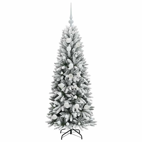 vidaXL Sapin de No&euml;l artificiel avec 150 LED avec support Blanc 120 cm