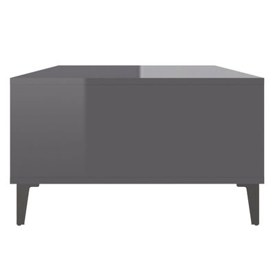 vidaXL Table basse gris brillant 103,5x60x35 cm bois d'ingénierie