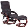 vidaXL Fauteuil de massage inclinable et repose-pied marron similicuir