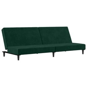 vidaXL Canap&eacute;-lit &agrave; 2 places vert fonc&eacute; velours