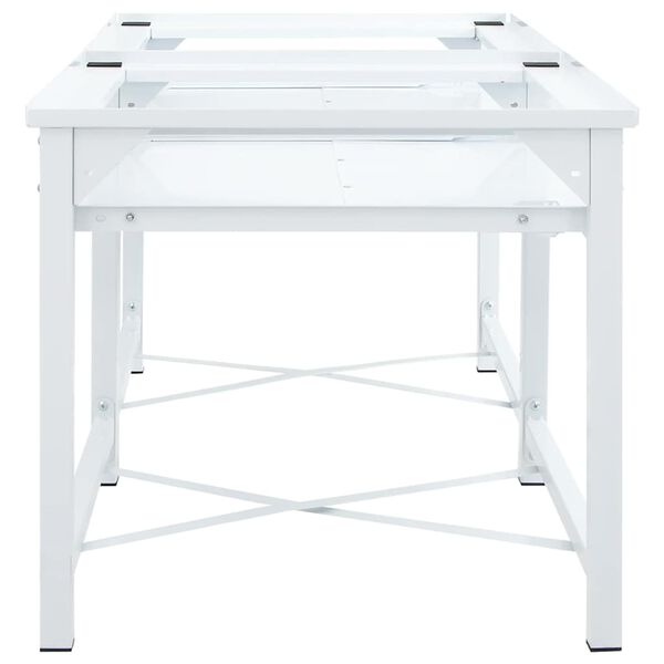 vidaXL Double socle pour machine à laver étagères coulissantes blanc