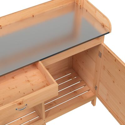 vidaXL Table de rempotage avec armoire marron bois massif de sapin
