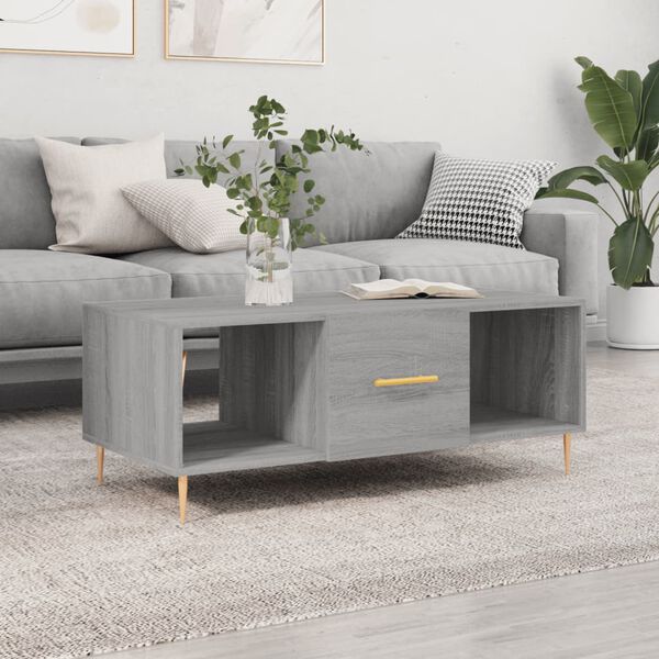 vidaXL Table basse sonoma gris 102x50x40 cm bois d'ingénierie
