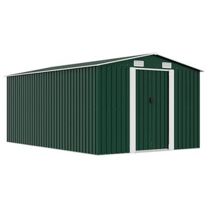 vidaXL Abri de jardin 257x392x181 cm M&eacute;tal Vert