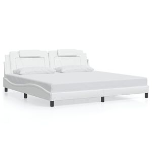 vidaXL Cadre de lit Viana sans matelas blanc 200x200 cm similicuir
