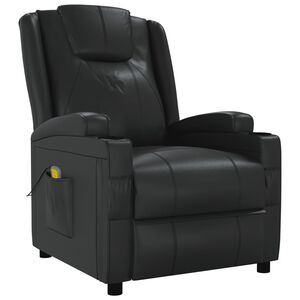 vidaXL Fauteuil de massage Noir Similicuir