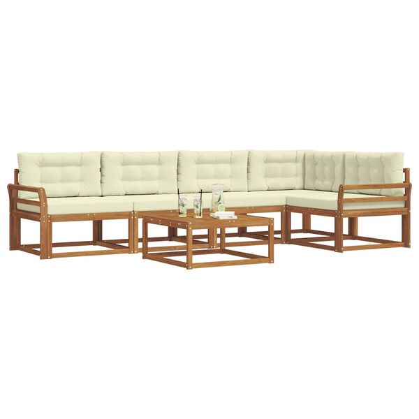vidaXL Ensemble de canap&eacute;s d'ext&eacute;rieur 6 pcs Naturel et Cr&egrave;me