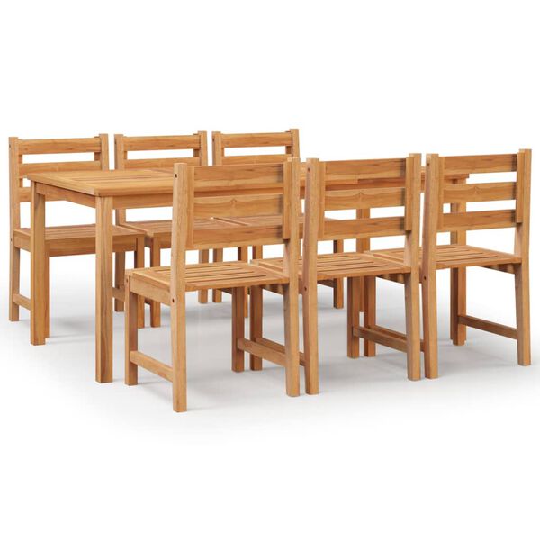 vidaXL Ensemble &agrave; manger de jardin 7 pcs Bois de teck solide