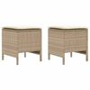 vidaXL 2 pc Pouf de Jardin Rotin PE Beige et cr&egrave;me